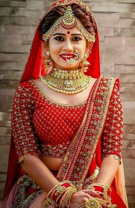 Hair styles  Bridal lehenga red Bridal dress fashion Indian bridal wear