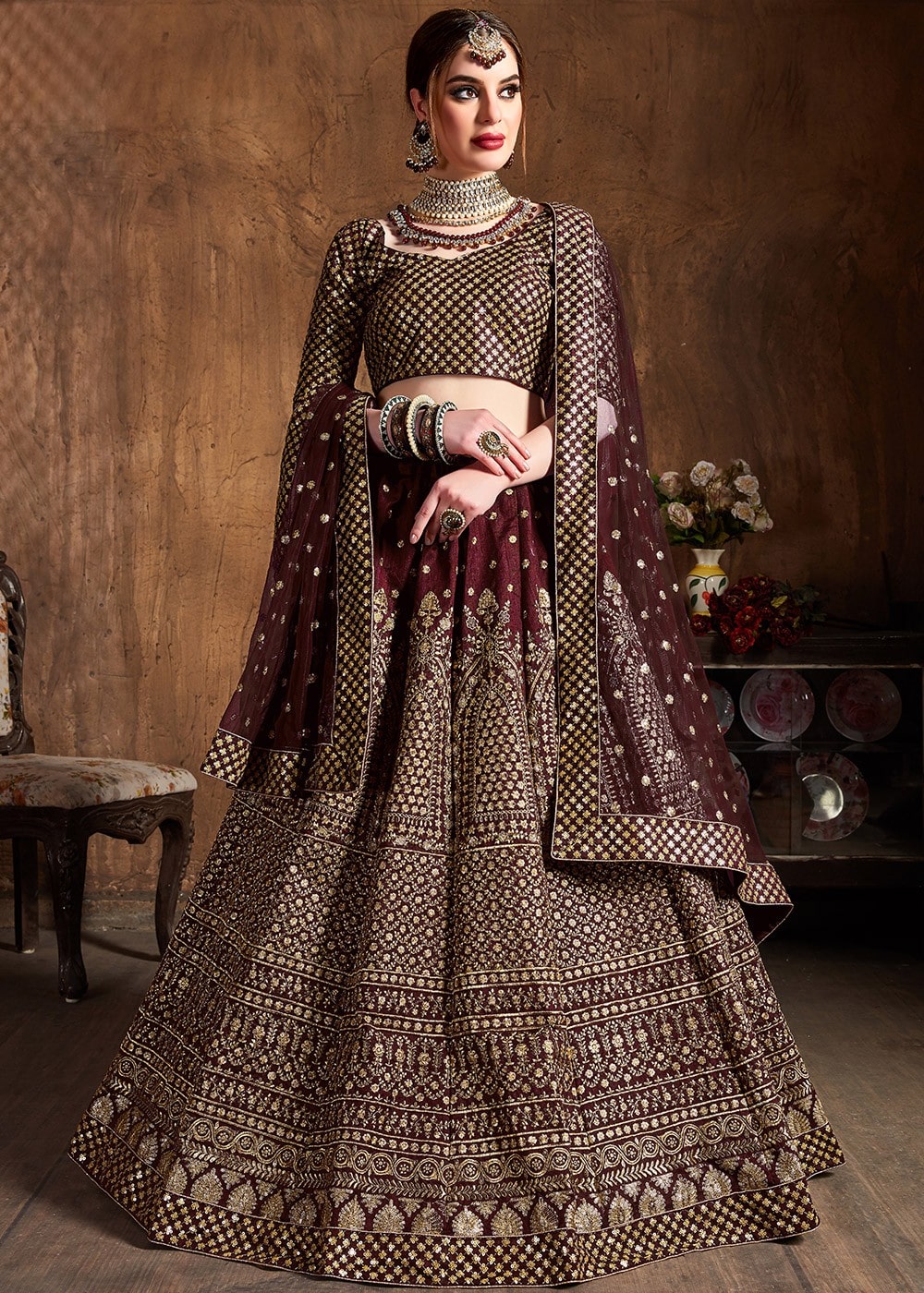 non bridal lehenga on rent near me