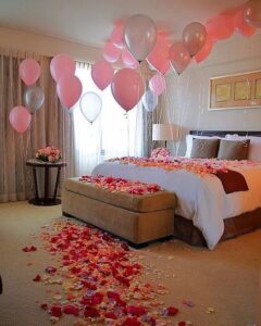 First Night Room Decoration Ideas | Romantic First Night Room Decoration