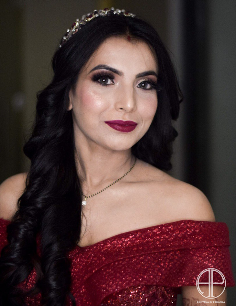 Ashiyana By Priyanka Panipat engagement makeup 768x993