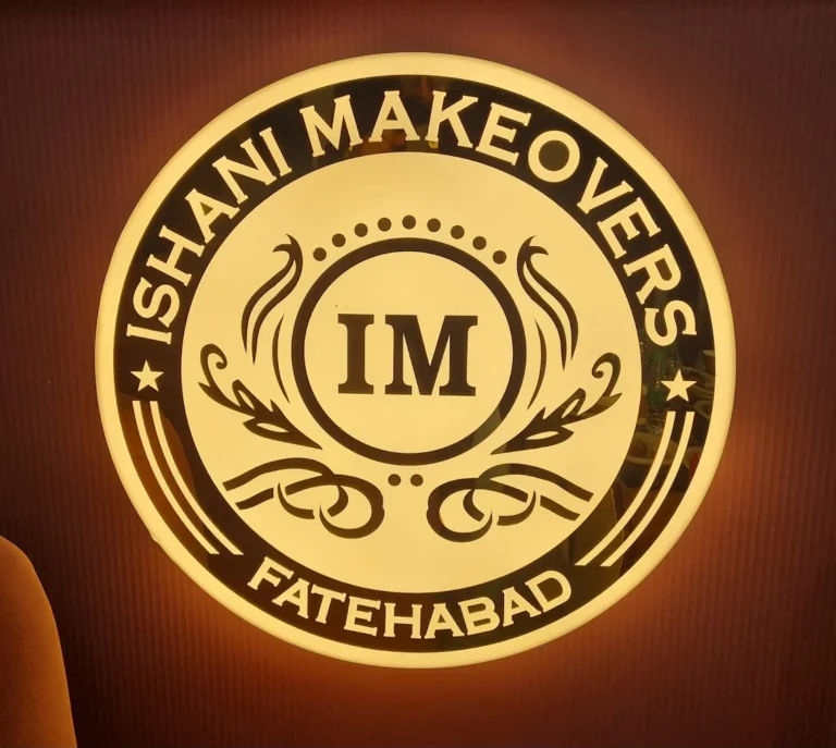 Ishani Makeovers Academy fatehabad logo 768x687