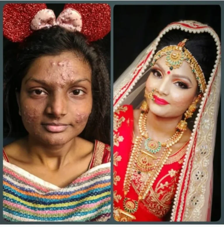 Queens Salon Jhajjar bride makeup 768x778